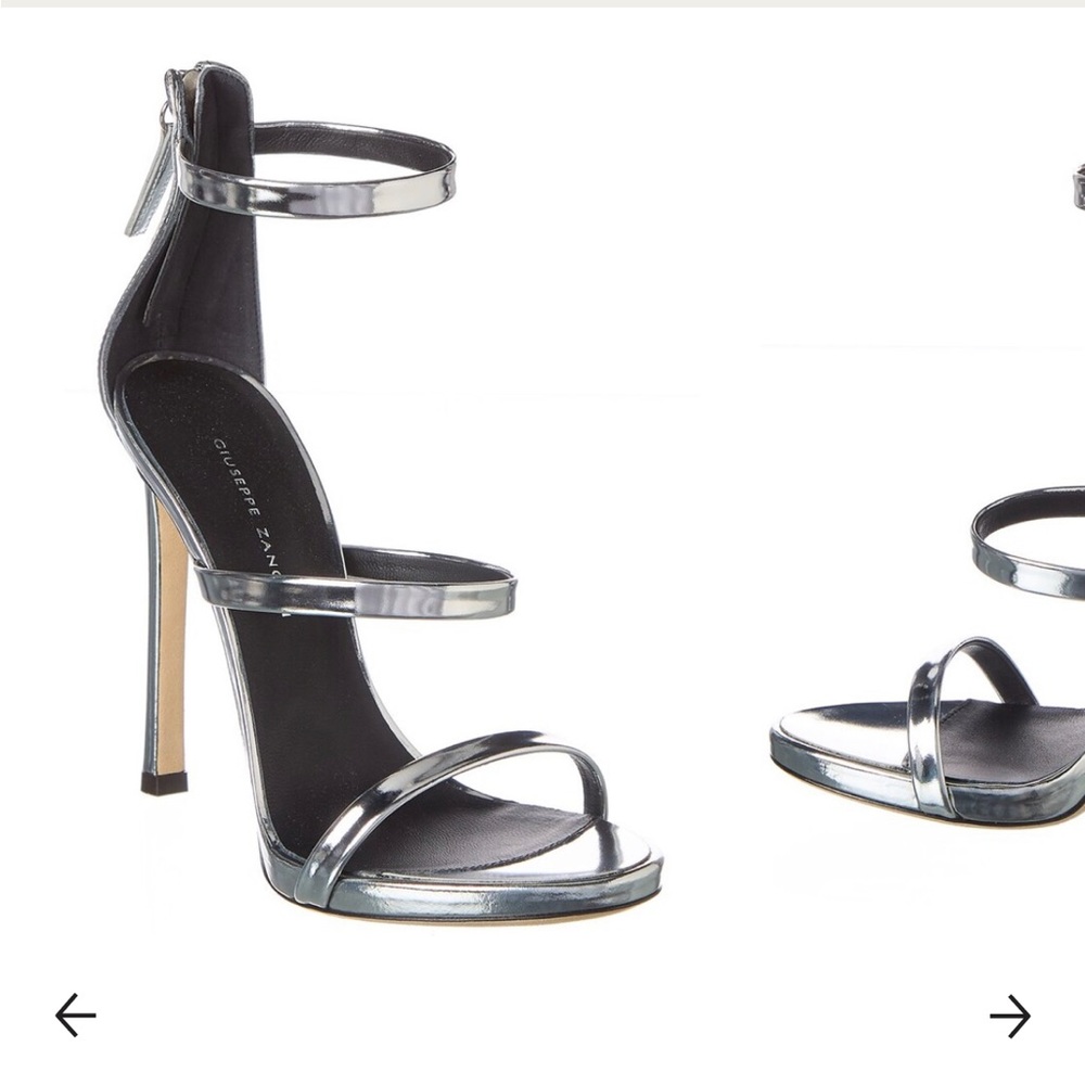 Giuseppe Zanotti South 115 Leather Sandal in Silver